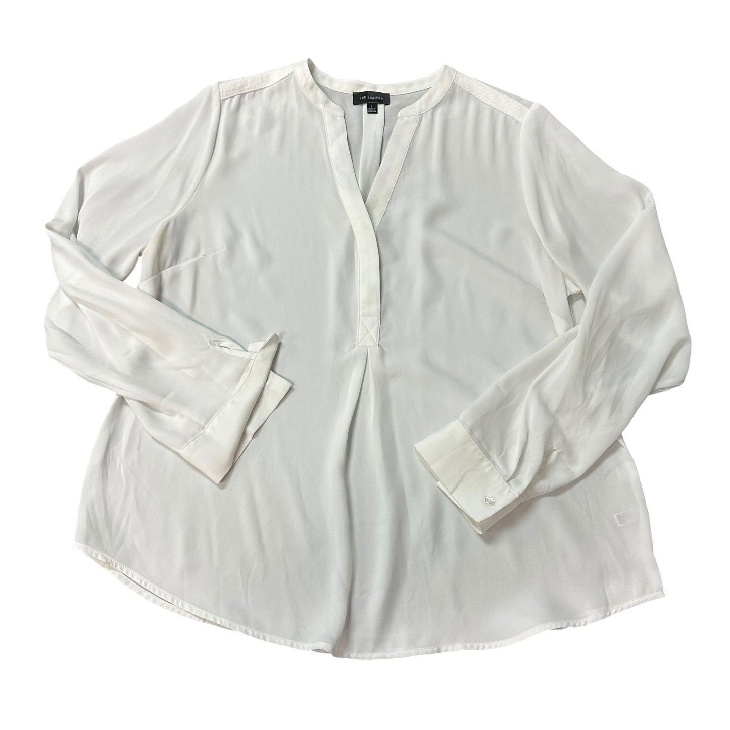 THE LIMITED WHITE SEMI SHEER BLOUSE 262 LARGE