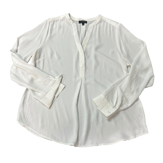 THE LIMITED WHITE SEMI SHEER BLOUSE 262 LARGE