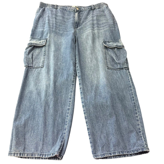 AVA & VIV BLUE WIDE LEG CARGO JEANS 57 SZ 17