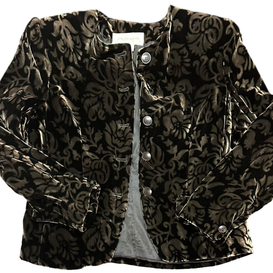 VINTAGE JONES NEW YORK SILK BLEND BLACK VELOUR JACKET 100 SZ 12