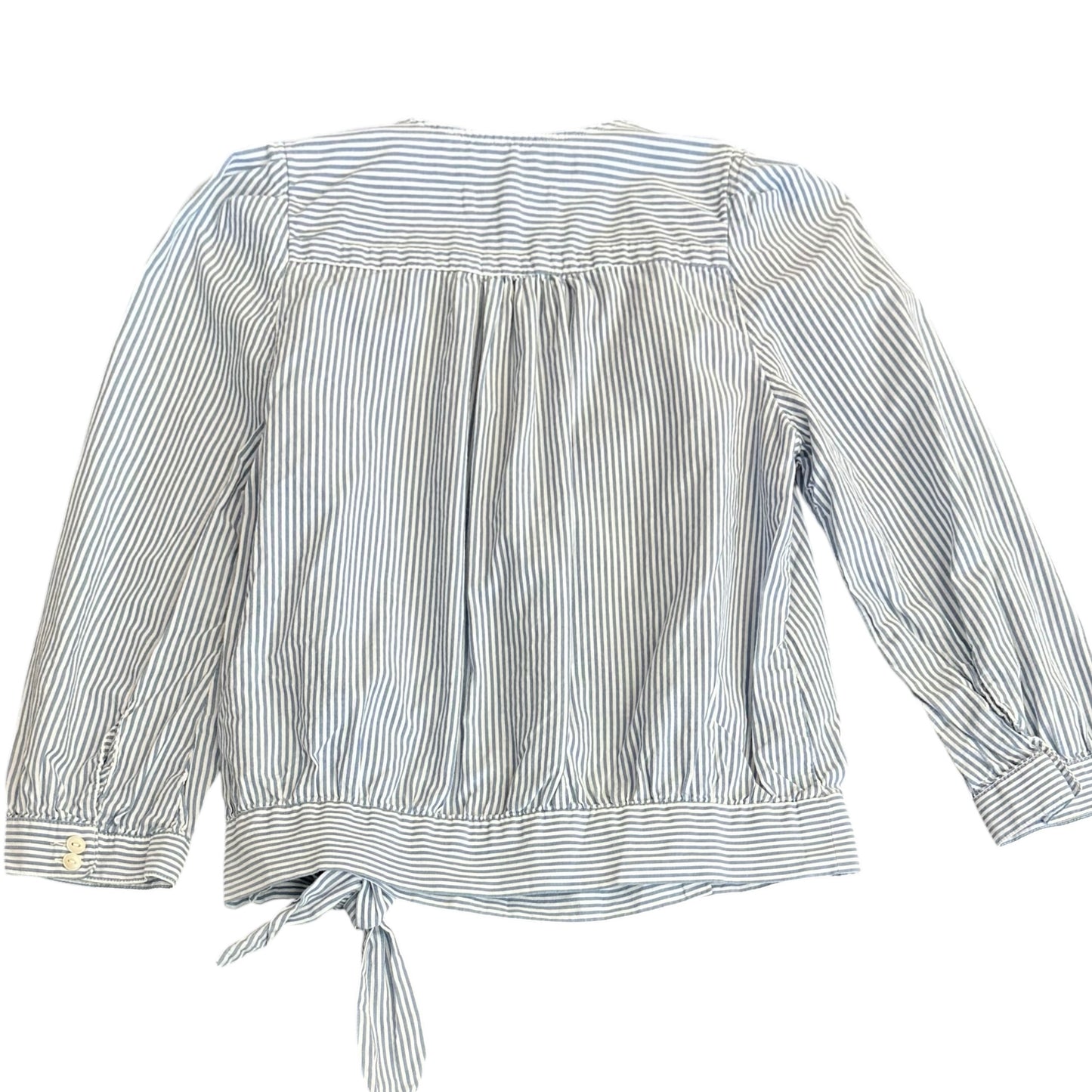 MADEWELL BLUE WHITE STRIPED BLOUSE TIE WAIST 121 XS