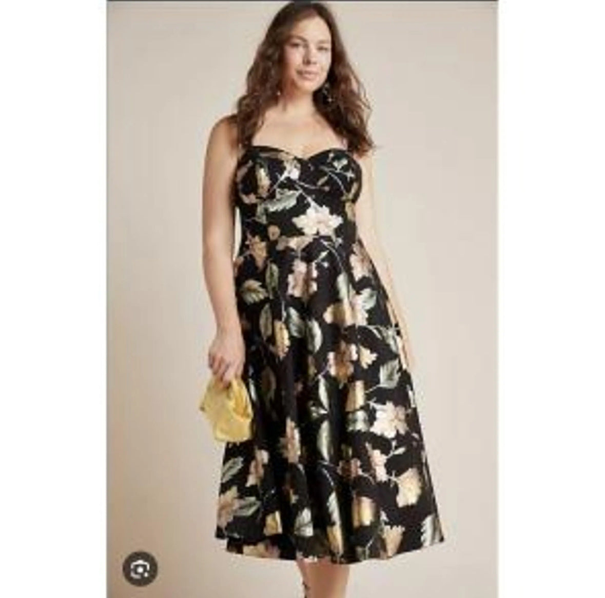 ANTHROPOLOGIE EVA FRANCO NADIA METALLIC MIDI DRESS 123 Sz 24W