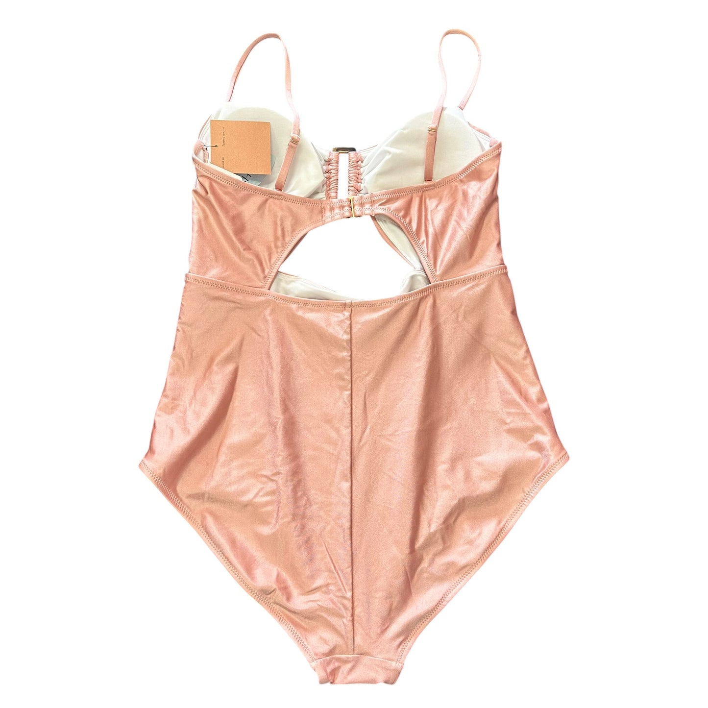 SHADE & SHORE METALLIC PINK ONE PIECE SWIMSUIT 269 XL