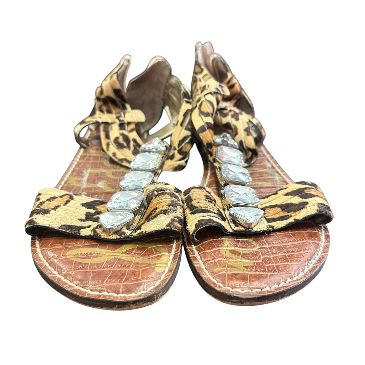 SAM EDLEMAN LEATHER RHINESTONE SANDALS 219 SZ 9.5