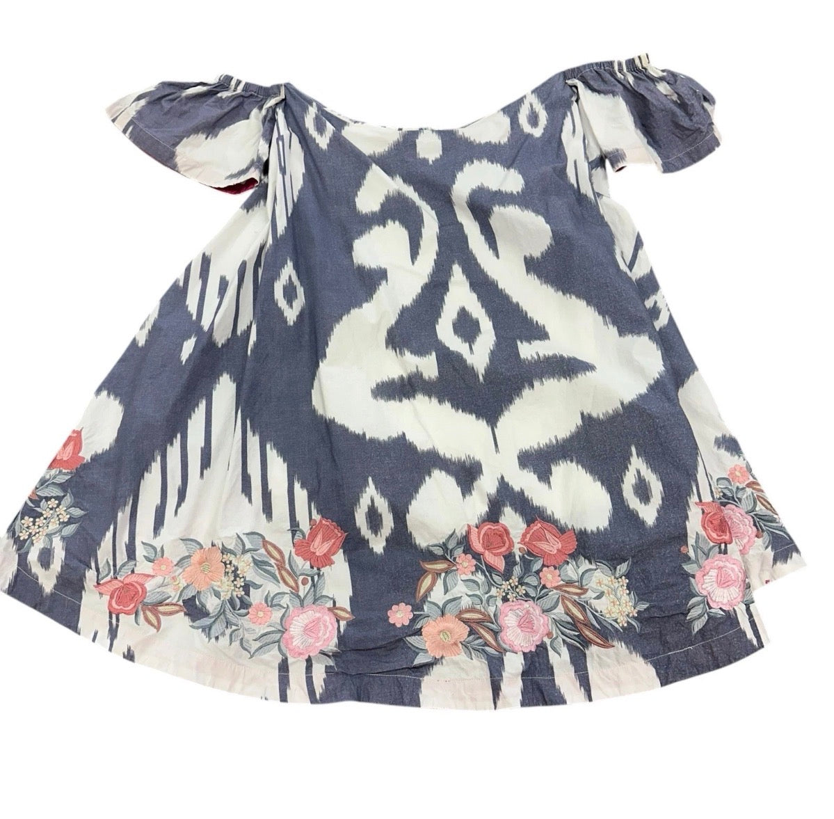 PANKAJ NIDHI ANTHROPOLOGIE SMALL OFF SHOULDER DRESS COTTON EMBROIDERED 100 SMALL