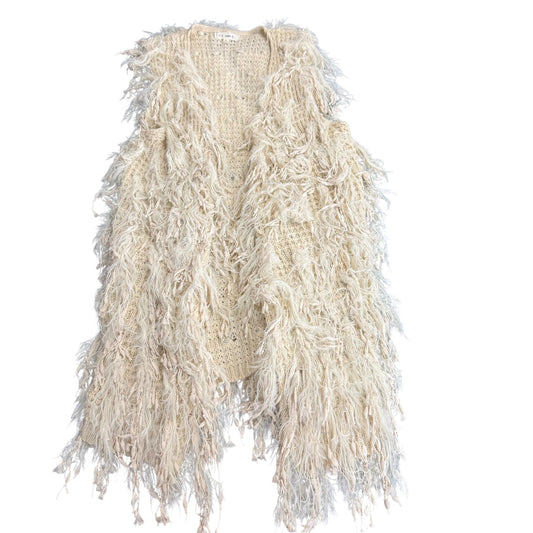 I JOAH FAUX FUR BEIGE VEST 100 LARGE