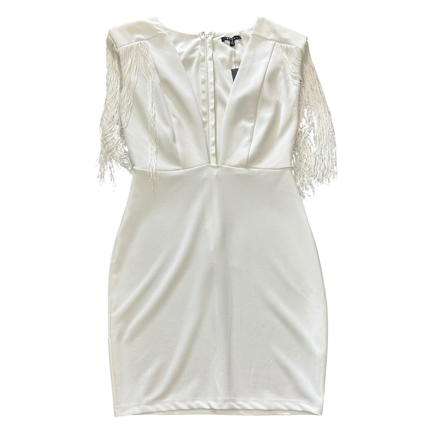 REITH WHITE MINI DRESS TASSELS NWT 122 MEDIUM