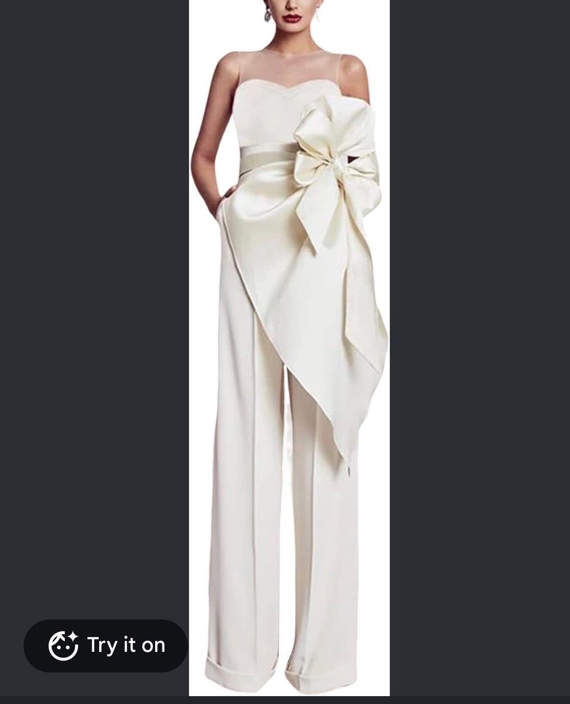 LAN TING IVORY LOTUS JUMPSUIT WEDDING GUEST 206 MEDIUM