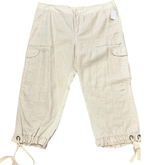 GIANNI BINI TAN LINEN CARGO CAPRI NWT 100 SZ 10