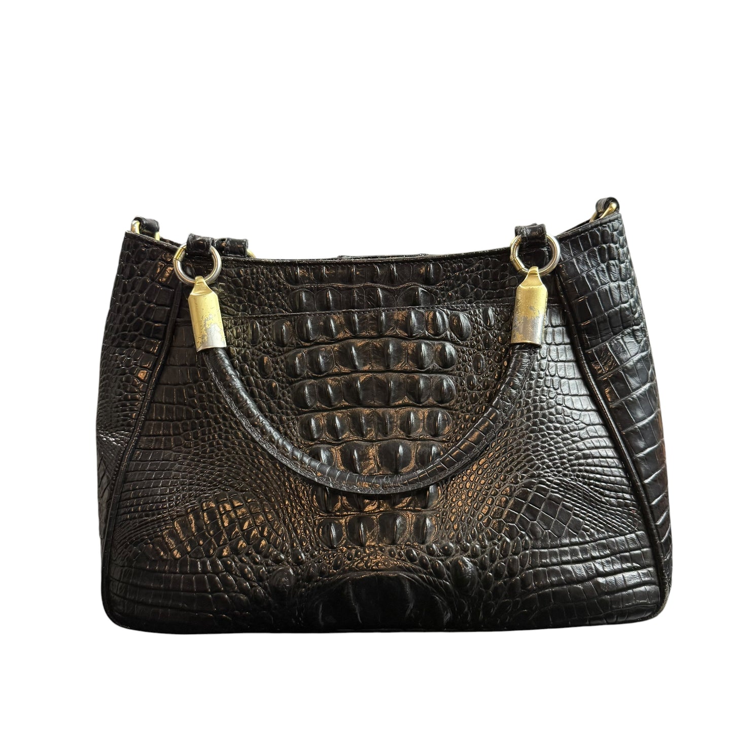 BRAHMIN RUBY BLACK MELBOURNE PATENT LETHER SATCHEL BAG 100