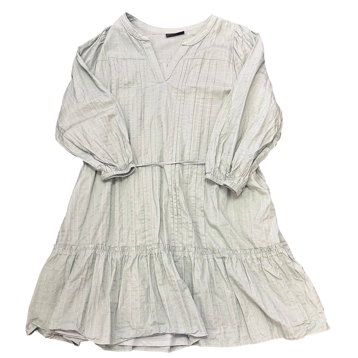 LANE BRYANT GREEN PLEATED DROP HEM DRESS 123 SZ 22