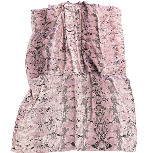 BUDDY LOVE HIGH LOW PURPLE SNAKESKIN SEMI SHEER BLOUSE 256 SMALL