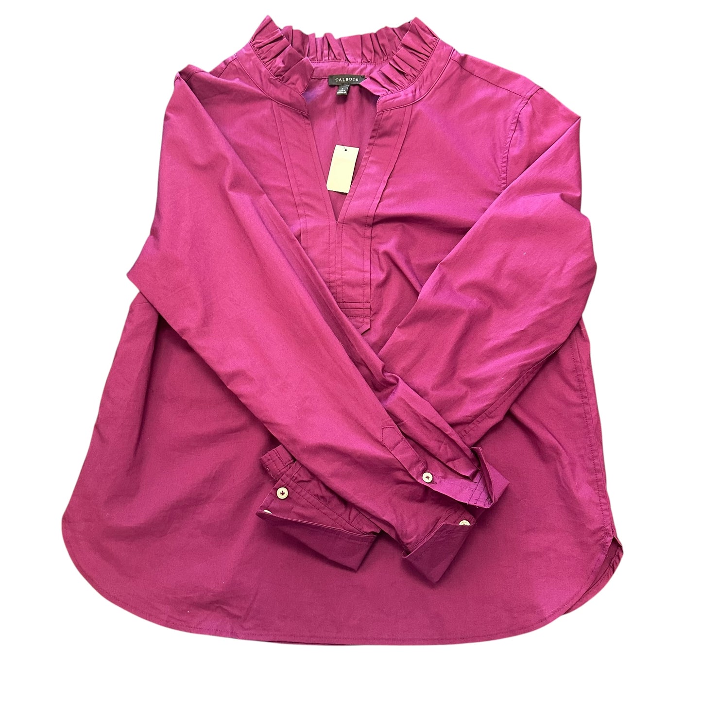 TALBOTS PURPLE BLOUSE RUFFLE NWT 254 SMALL