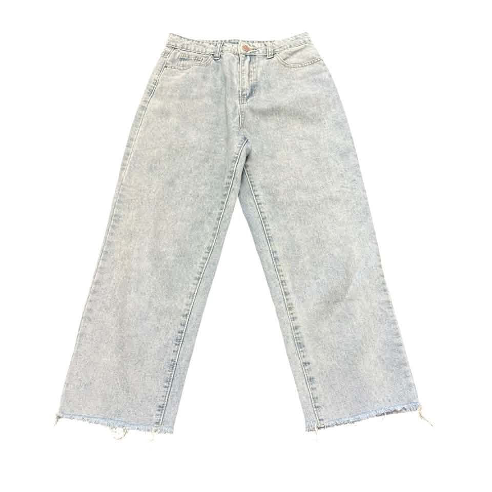 SHEIN LIGHT WASH WIDE LEG BLUE DENIM JEANS 100 SZ 2