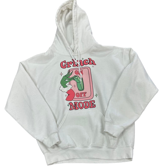GRINCH MODE CHRISTMAS WHITE HOODIE 100 MEDIUM