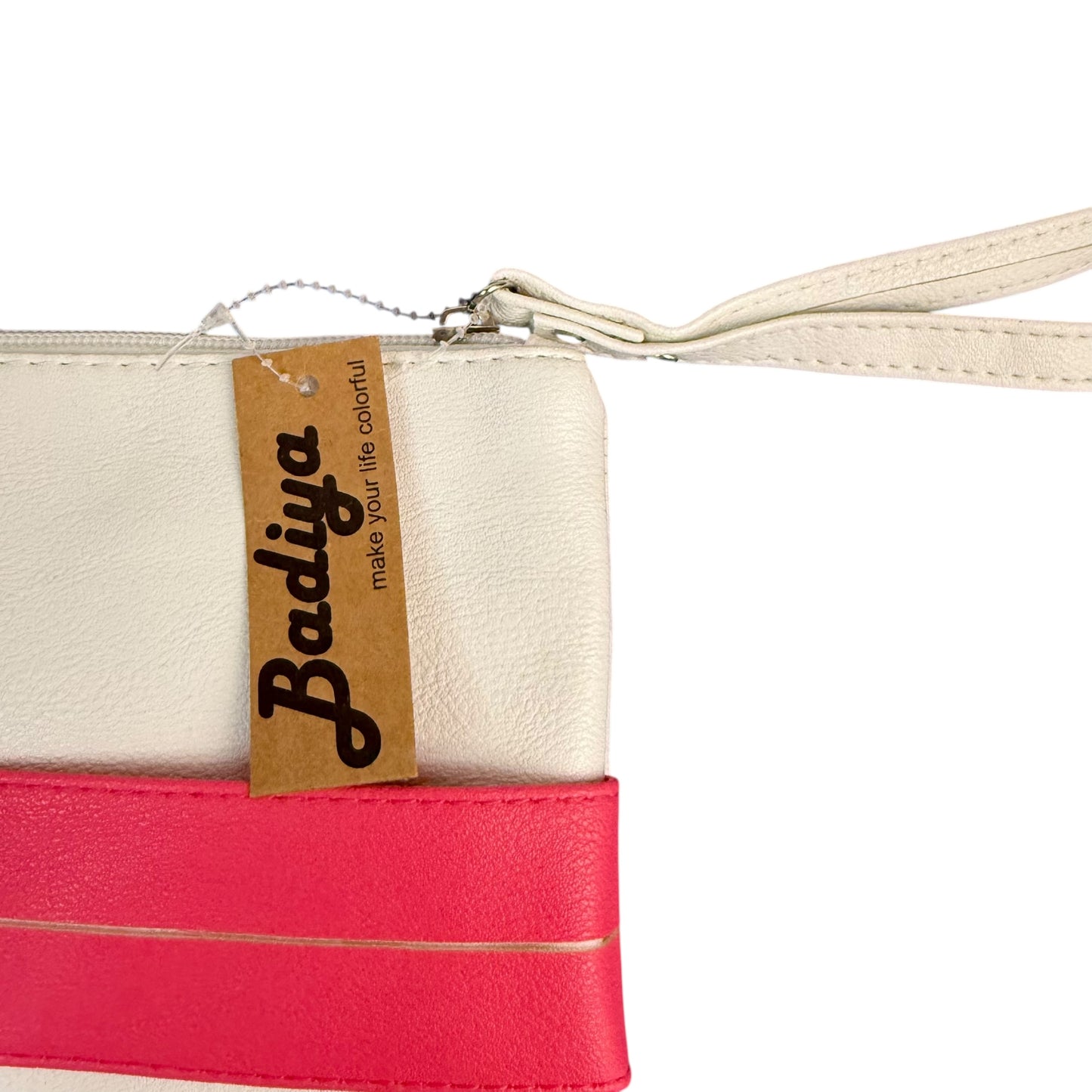 BADIYA WHITE PINK CLUTCH NWT 241