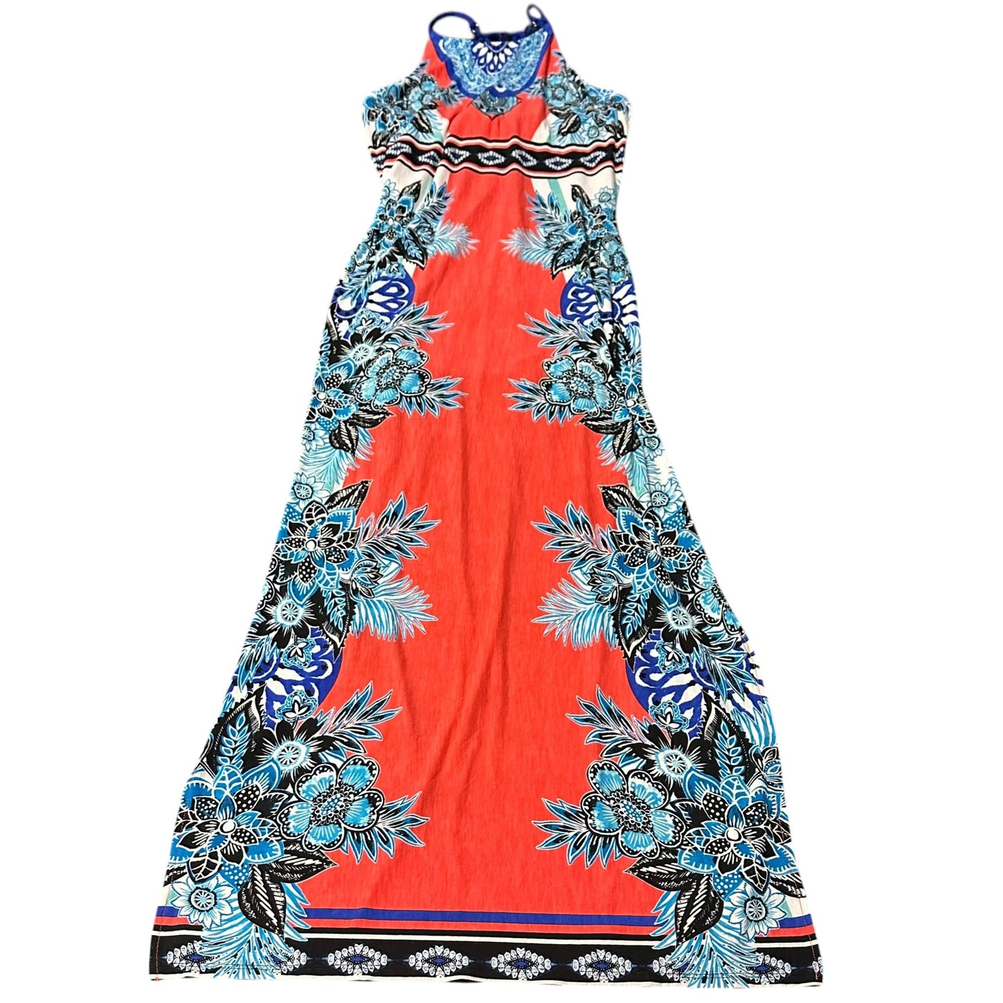 PARADISE CORAL MAXI TROPICAL DRESS NWT 276 LARGE