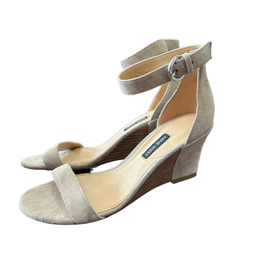 NINE WEST TAUPE SUEDE LEATHER WEDGES SZ 7