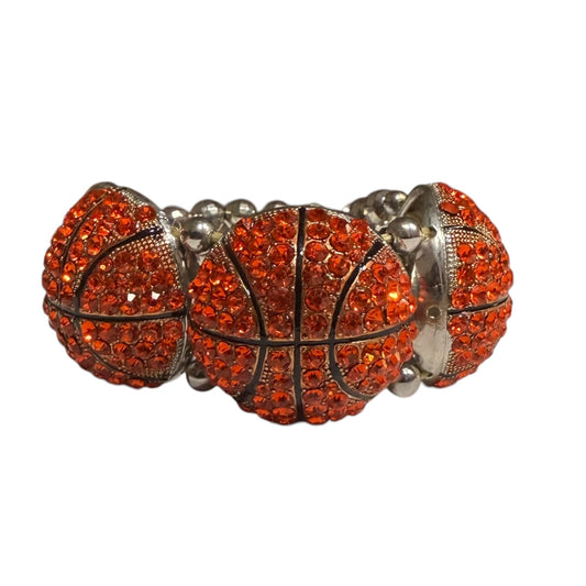 THREE BASKETBALL RHINESTONE BRACELET 38 OS