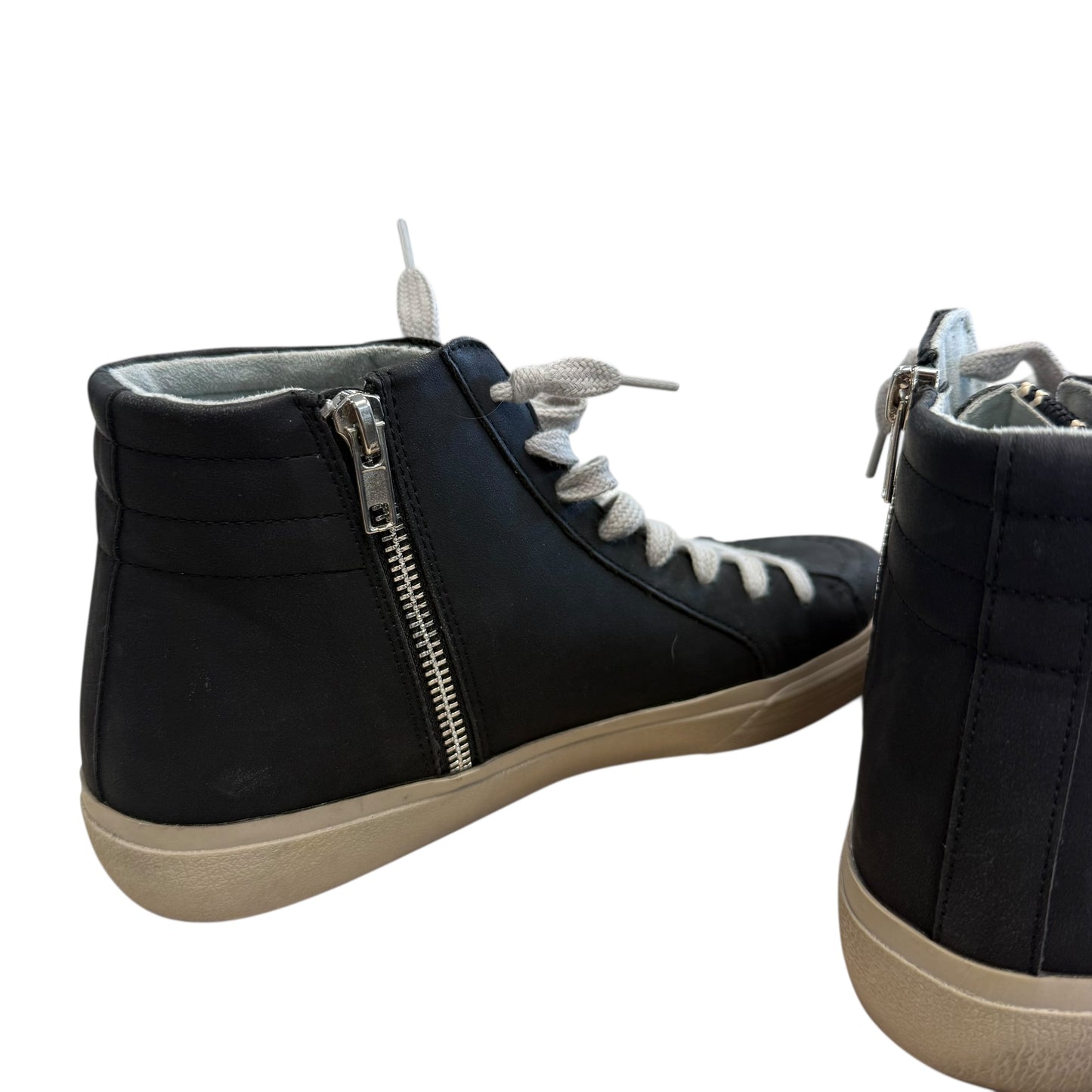 SHU SHOP ROXANNE BLACK HIGH TOP SNEAKERS PINK GLITTER STAR 112 SZ 9