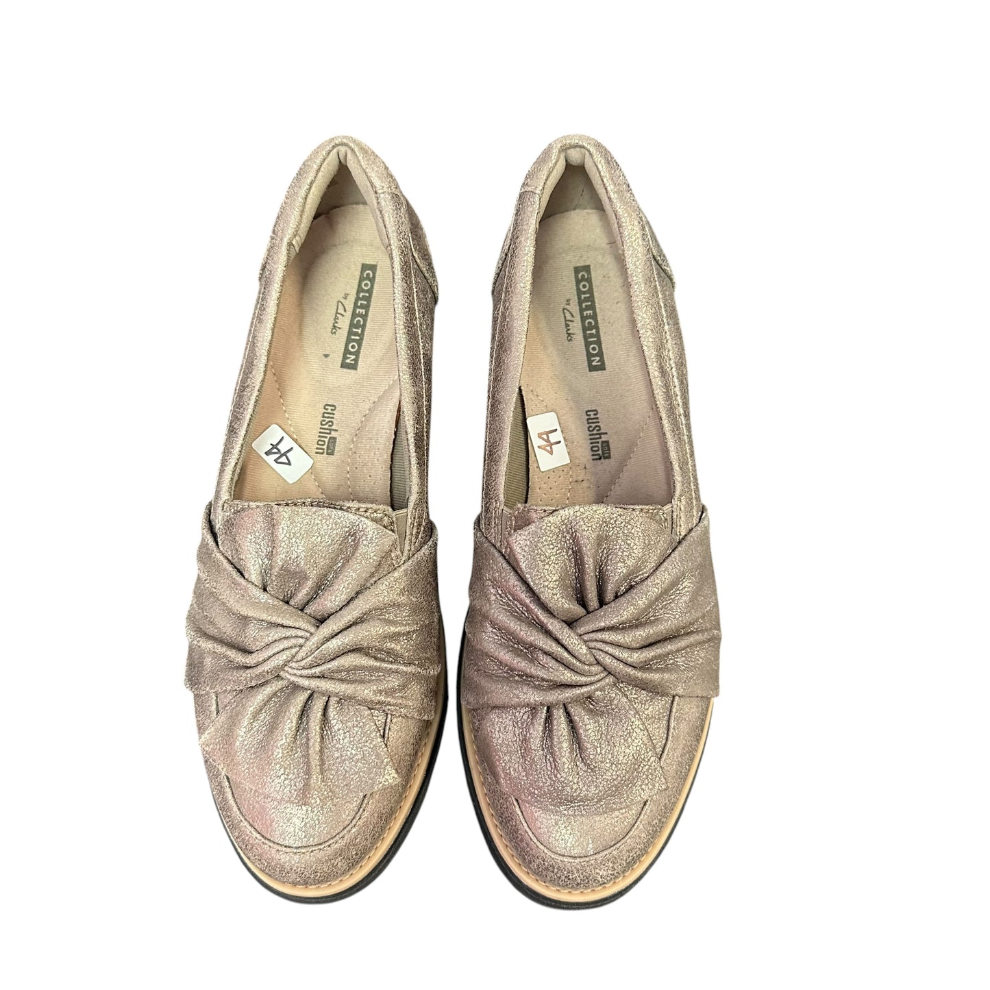 CLARKS COLLECTION METALLIC GOLD WEDGES 44 SZ 6