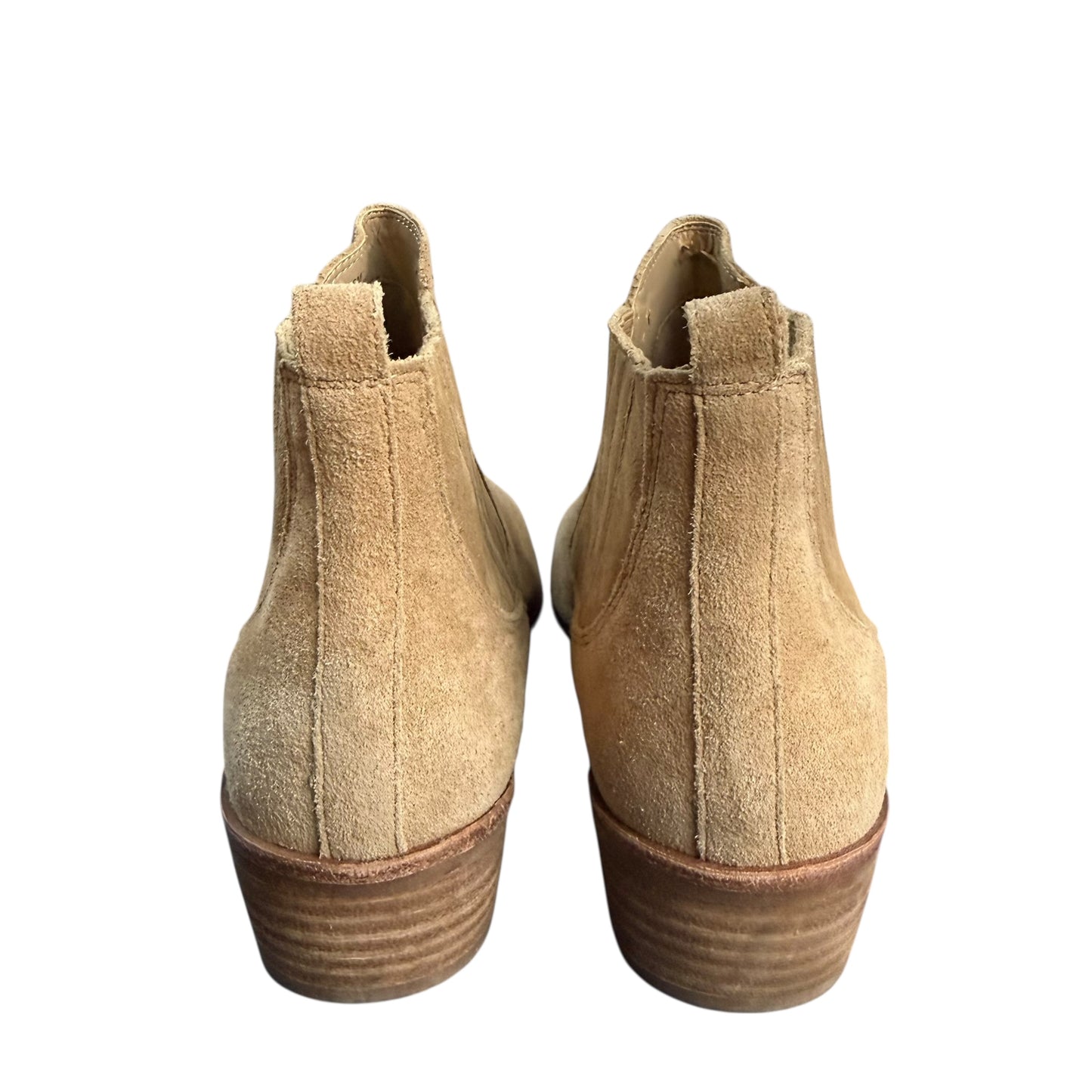 GIANNI BINI STACKED HEEL CHELSEA LEATHER BOOTS 100 9M