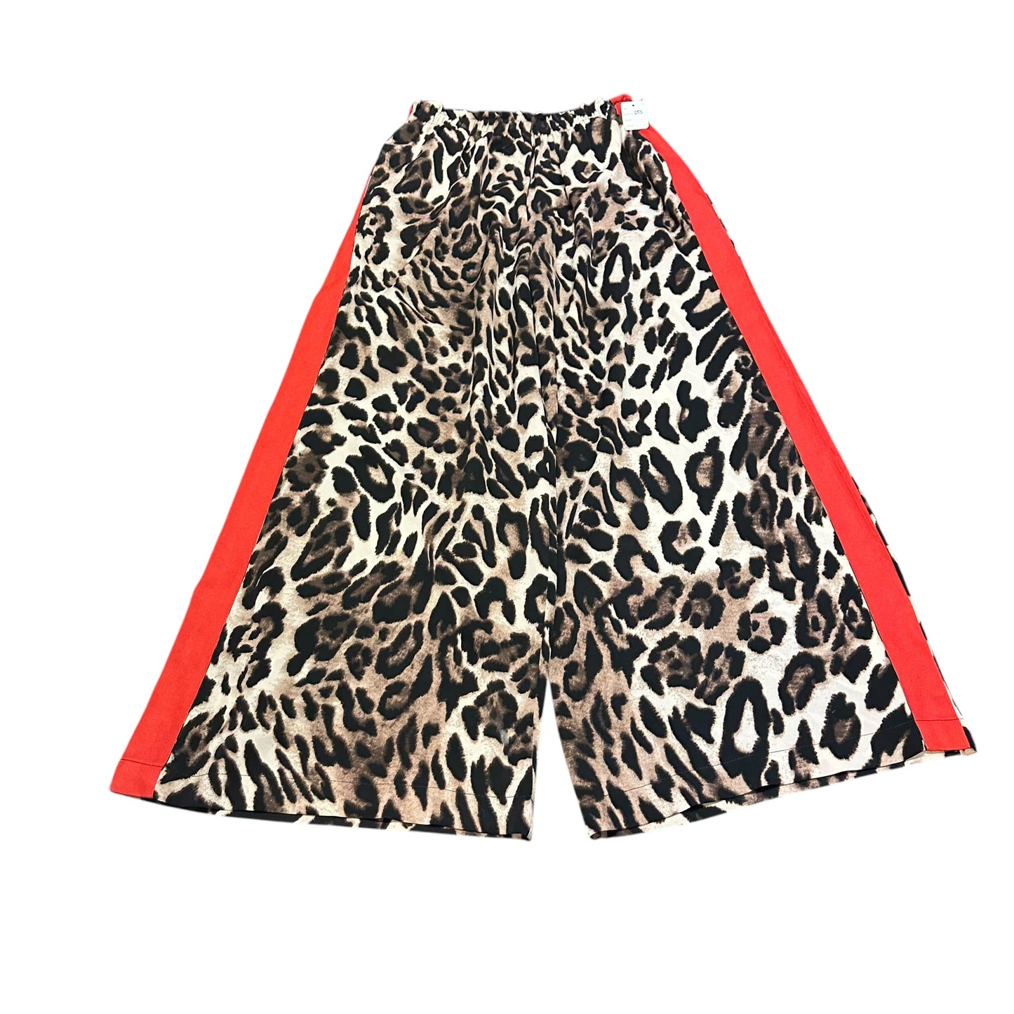 Q2 2 PC ANIMAL PRINT SET BUTTON UP TOP WIDE LEG PANTS 255 SMALL