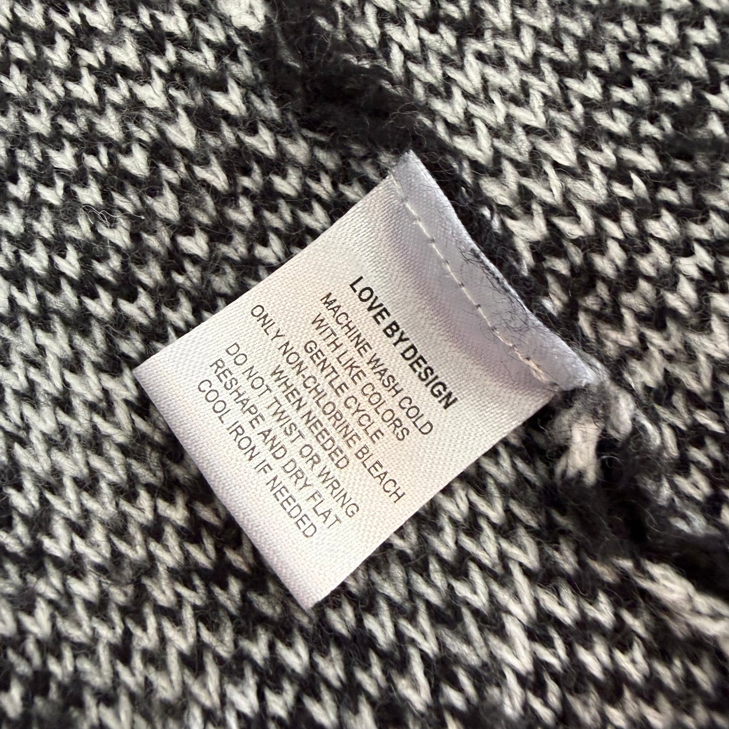 LOVE BY DESIGN BLACK WHITE OPEN CARDIGAN 239 SMALL