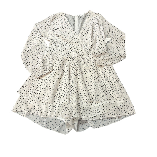 C&Y IVORY BLACK SPECKLED FLOWY ROMPER 62 LARGE