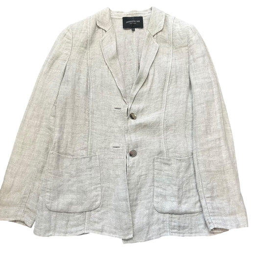 LAFAYETTE 148 LINEN COTTON BLEND LIGHT GRAY BLAZER 84 SZ 8