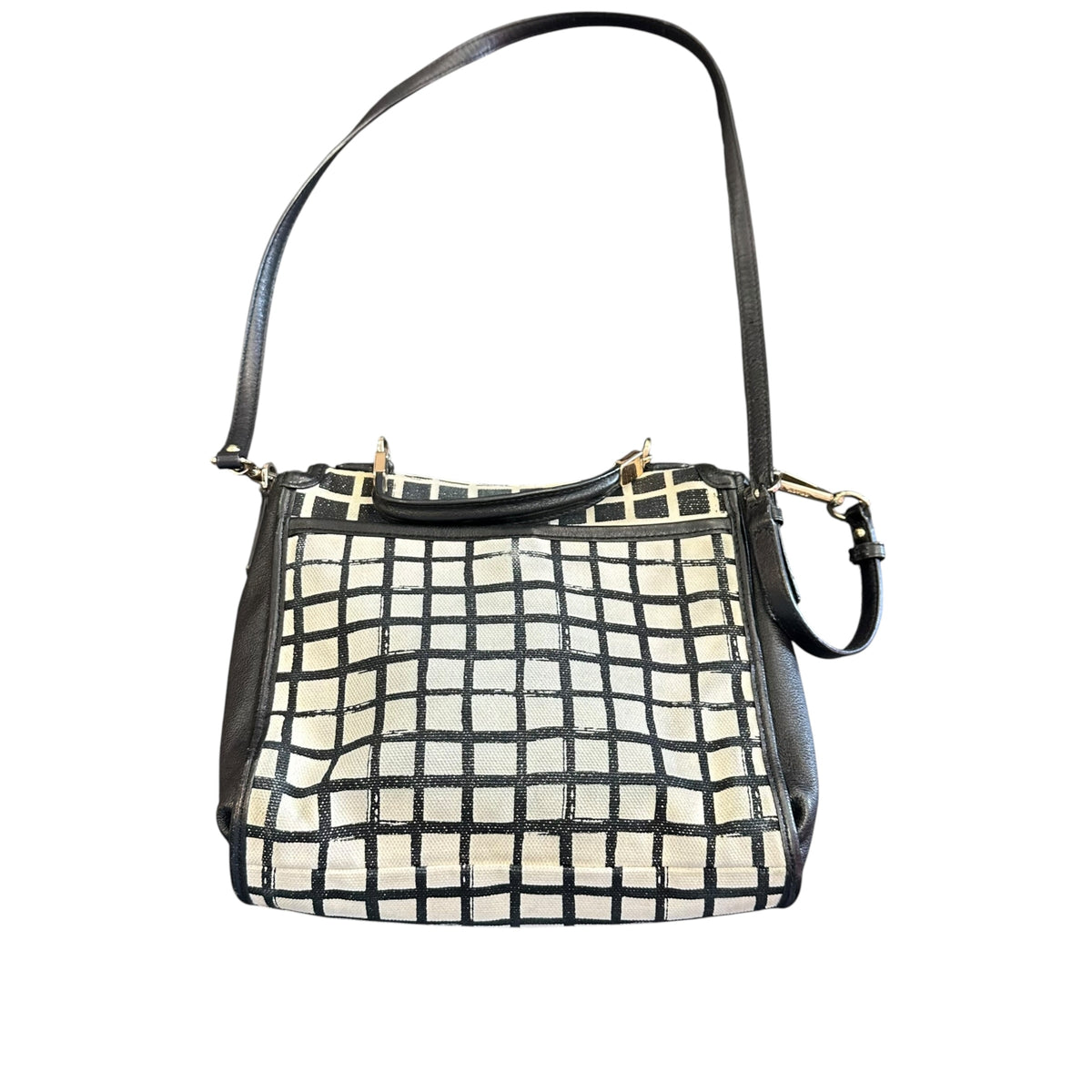 COACH BLACK WHITE CANVAS CROSSBODY 258