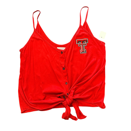 STADIUM CHIC RED TEXAS TECH TIE BLOUSE 198 MEDIUM