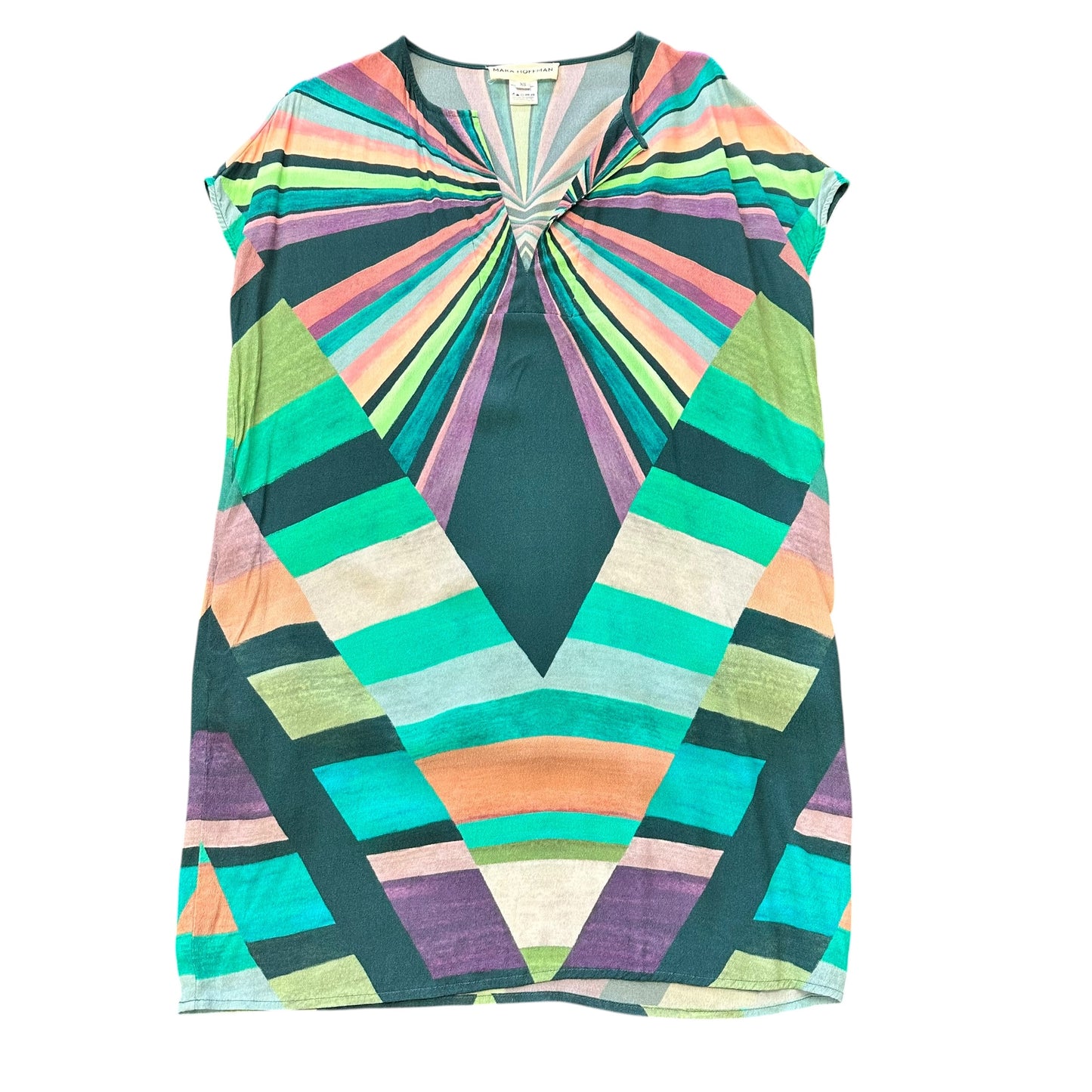 MARA HOFFMAN ABSTRACT COLORFUL SHIFT DRESS 100 XS