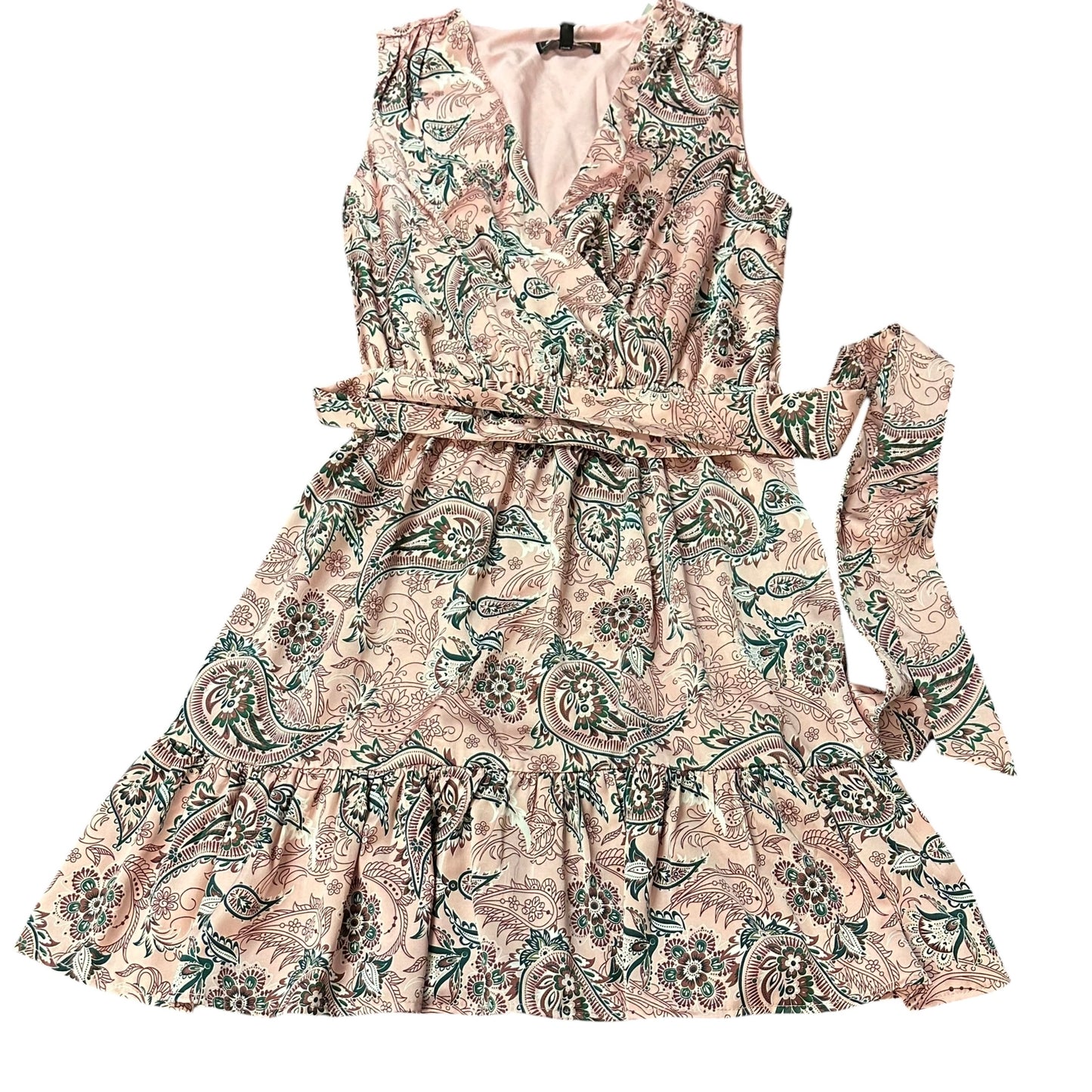 SAM EDLEMAN WRAP DRESS ROSE FLORAL BELTED NWTO 158 SZ 4