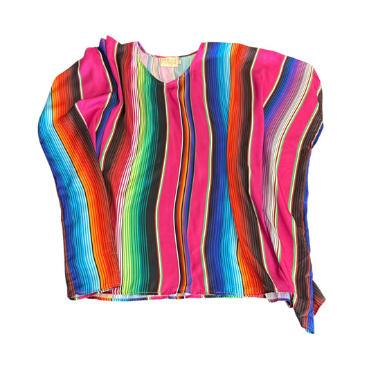 JUDITH MARCH SERAPE SATIN PONCHO TOP 100 SMALL