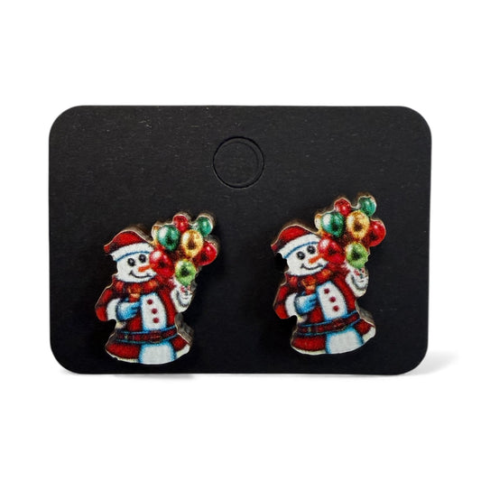SNOWMAN BALLOONS CHRISTMAS EARRINGS 100