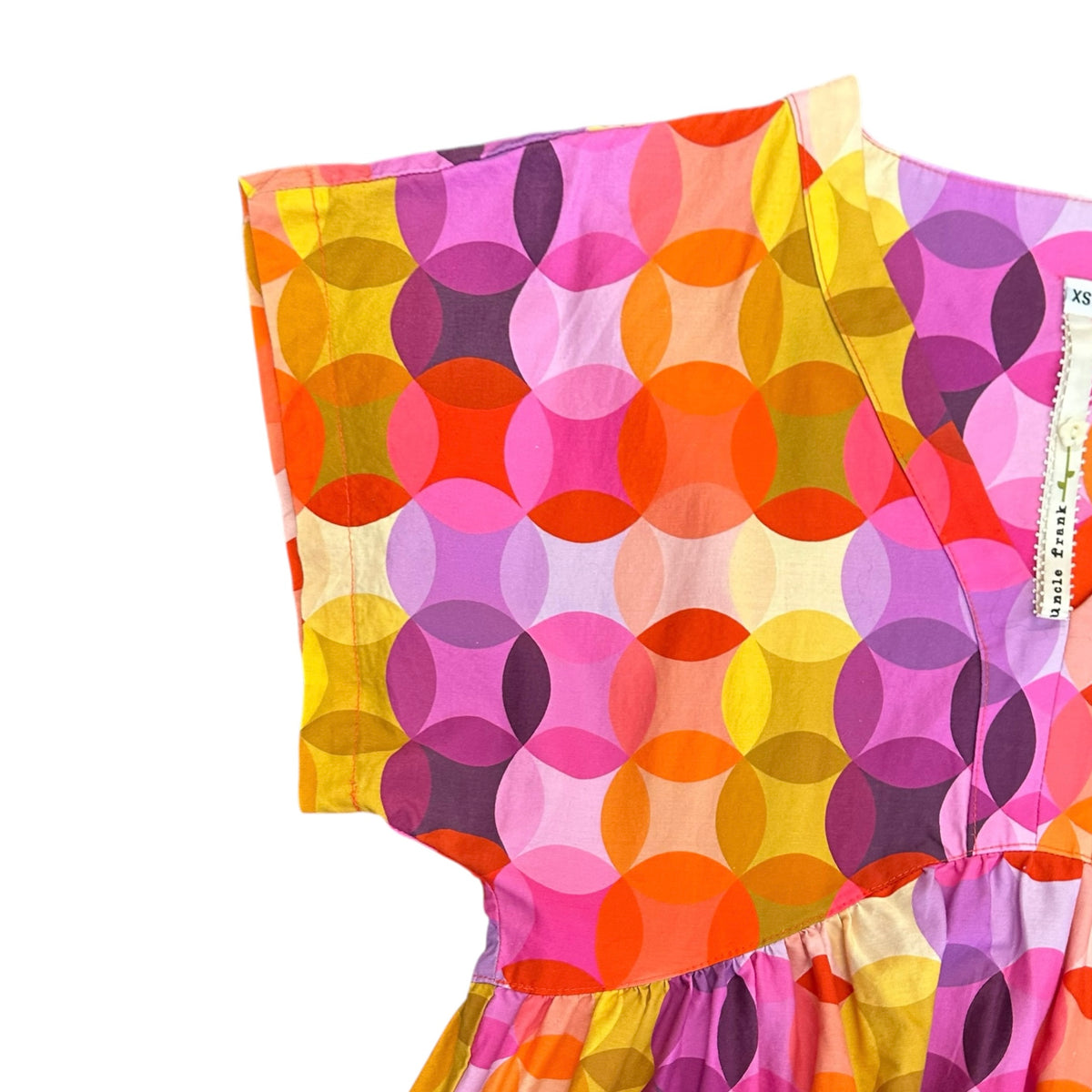 UNCLE FRANK COLORFUL RETRO INSPIRED GEOMETRIC PATTERN DRESS 298 XS