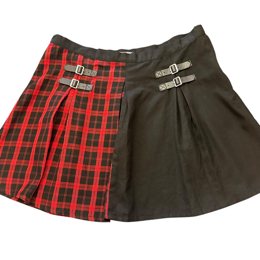 HOT TOPIC BLACK RED PLEATED SKIRT 258 3X