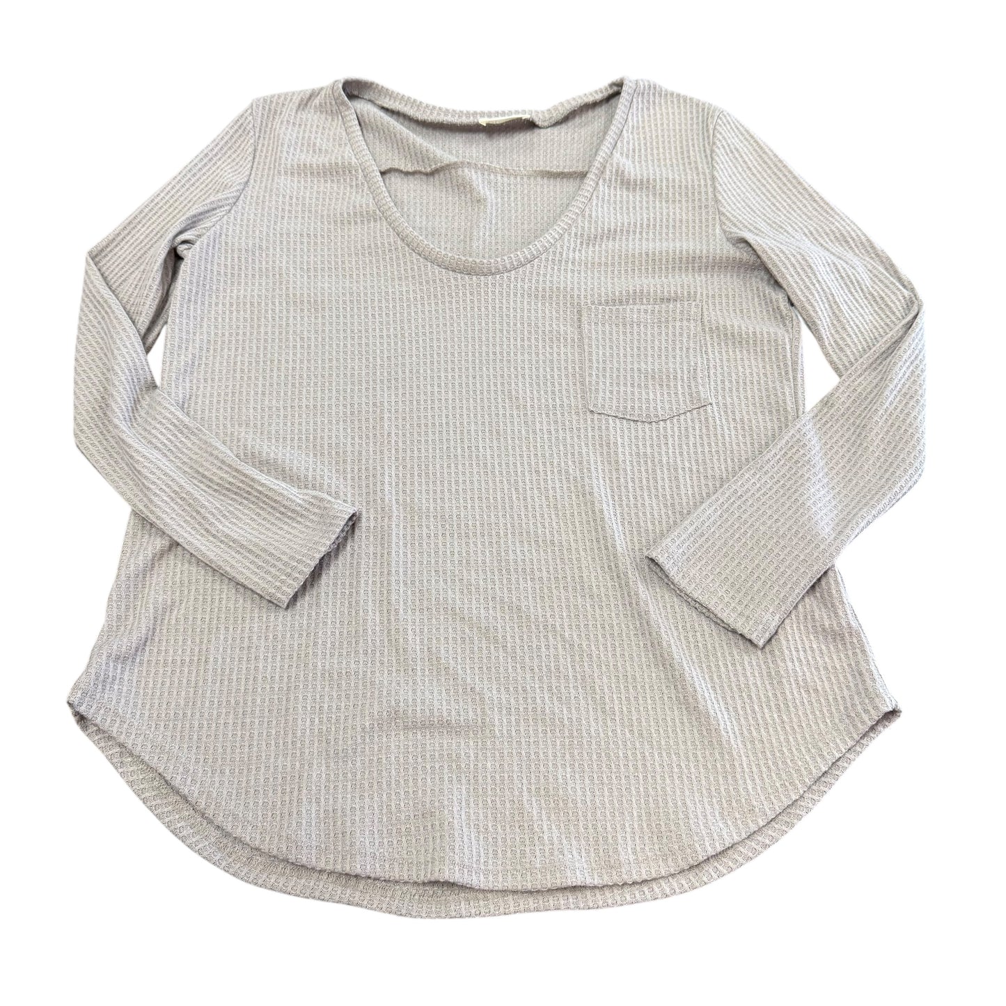 BLUMIN APPAREL TAUPE WAFFLEKNIT TOP 125 1X