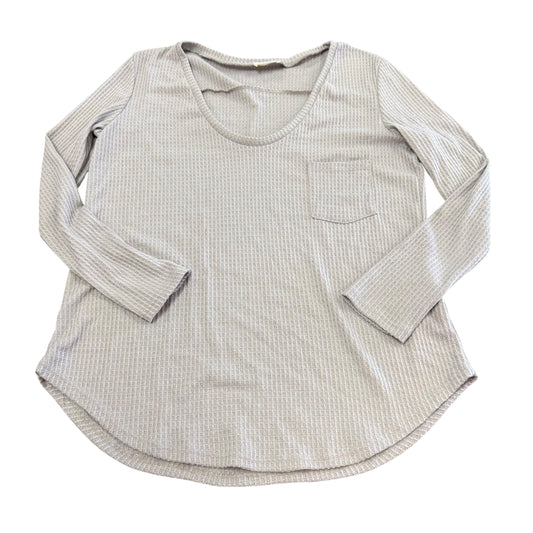 BLUMIN APPAREL TAUPE WAFFLEKNIT TOP 125 1X