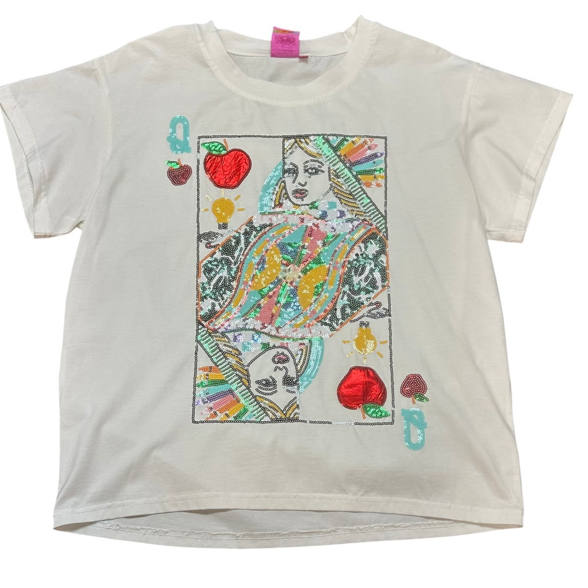 QUEEN OF SPARKLES SCHOOL TEACHER TSHIRT NWOT 100 XS