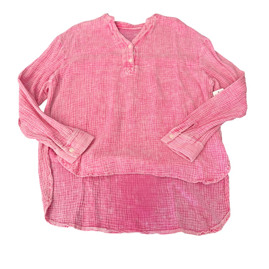 PINK GAUZE LONG SLEEVE BLOUSE 124 MEDIUM