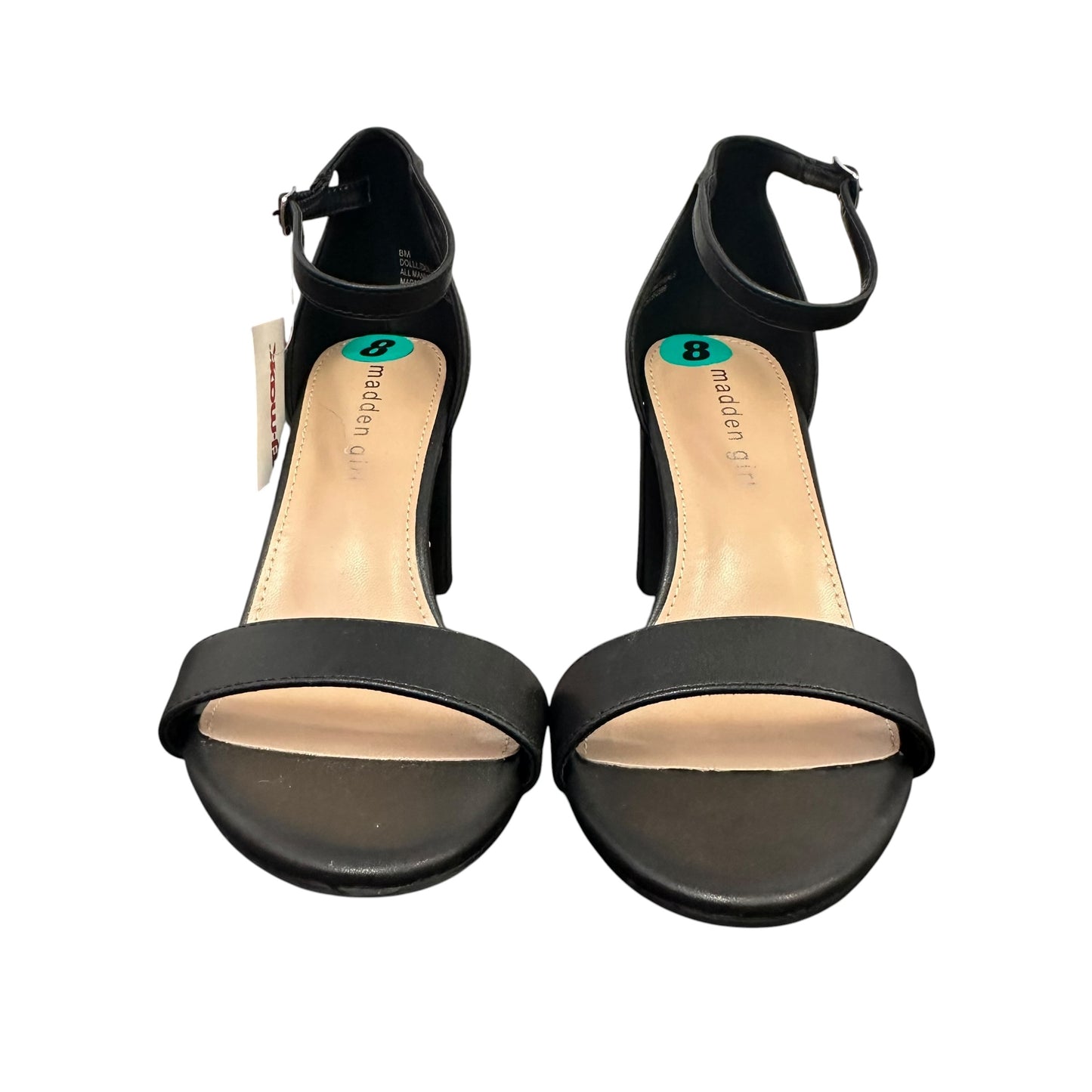 MADDEN GIRL BLACK BLOCK HEEL ANKLE STRAP NWT 239 SZ 8