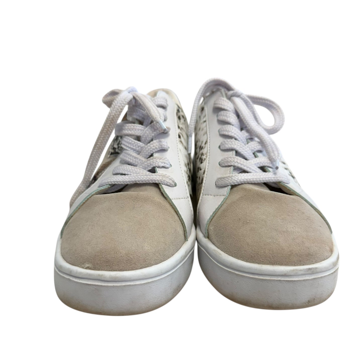 PINK LILY WHITE SNAKESKIN SNEAKERS 100 SZ 8