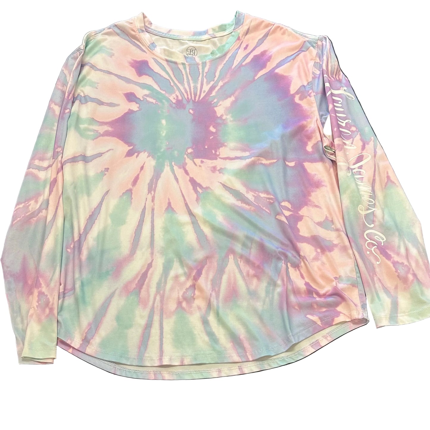 LAUREN JAMES TIE DYE LONG SLEEVE ATHLETIC TOP 218 LARGE
