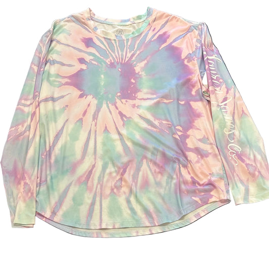 LAUREN JAMES TIE DYE LONG SLEEVE ATHLETIC TOP 218 LARGE