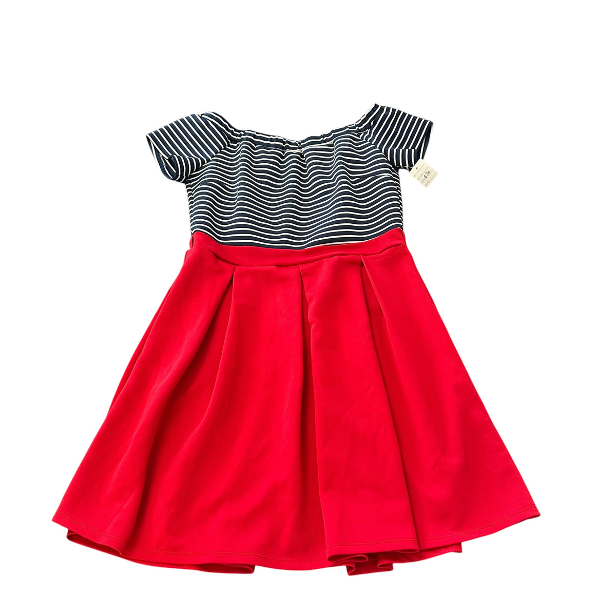 LOVE J RED NAVY WHITE STRIPED DRESS 276 LARGE