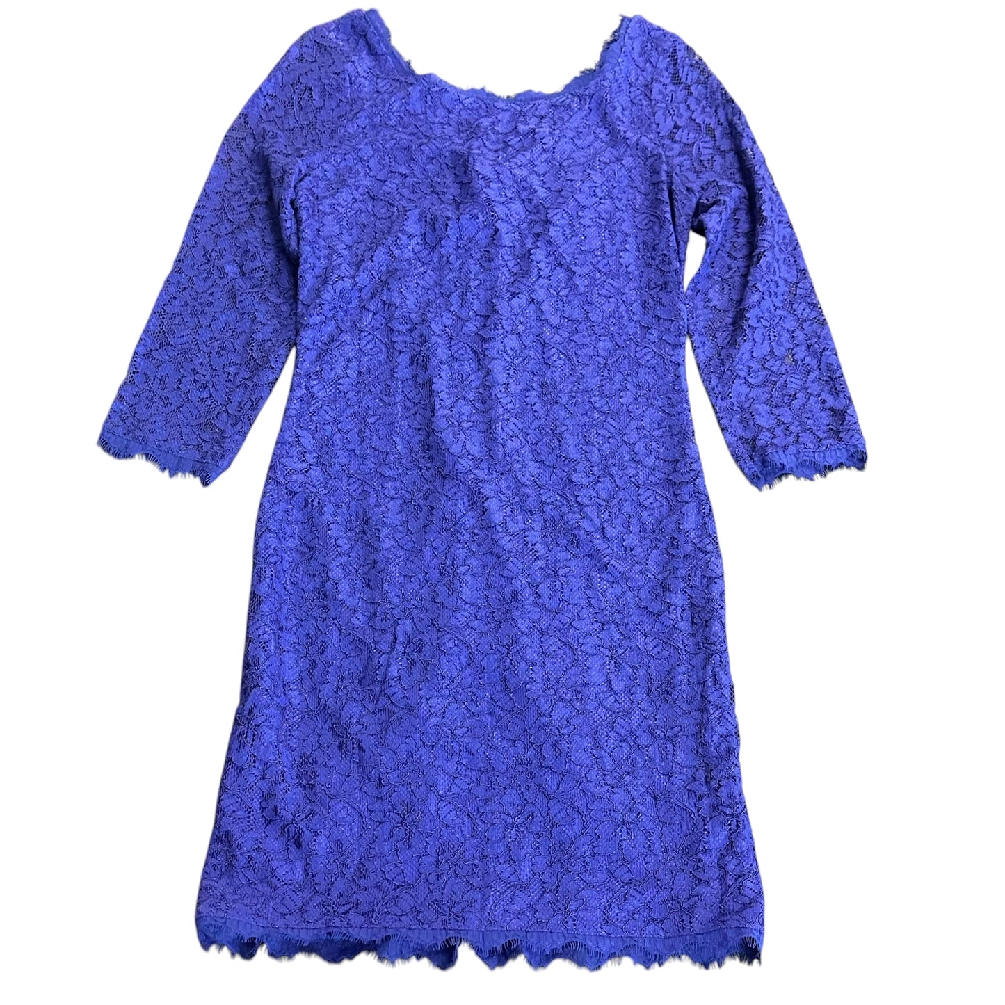 DIANE VON FURSTENBURG ZARITA LACE DRESS VIVID BLUE 249 SZ 10