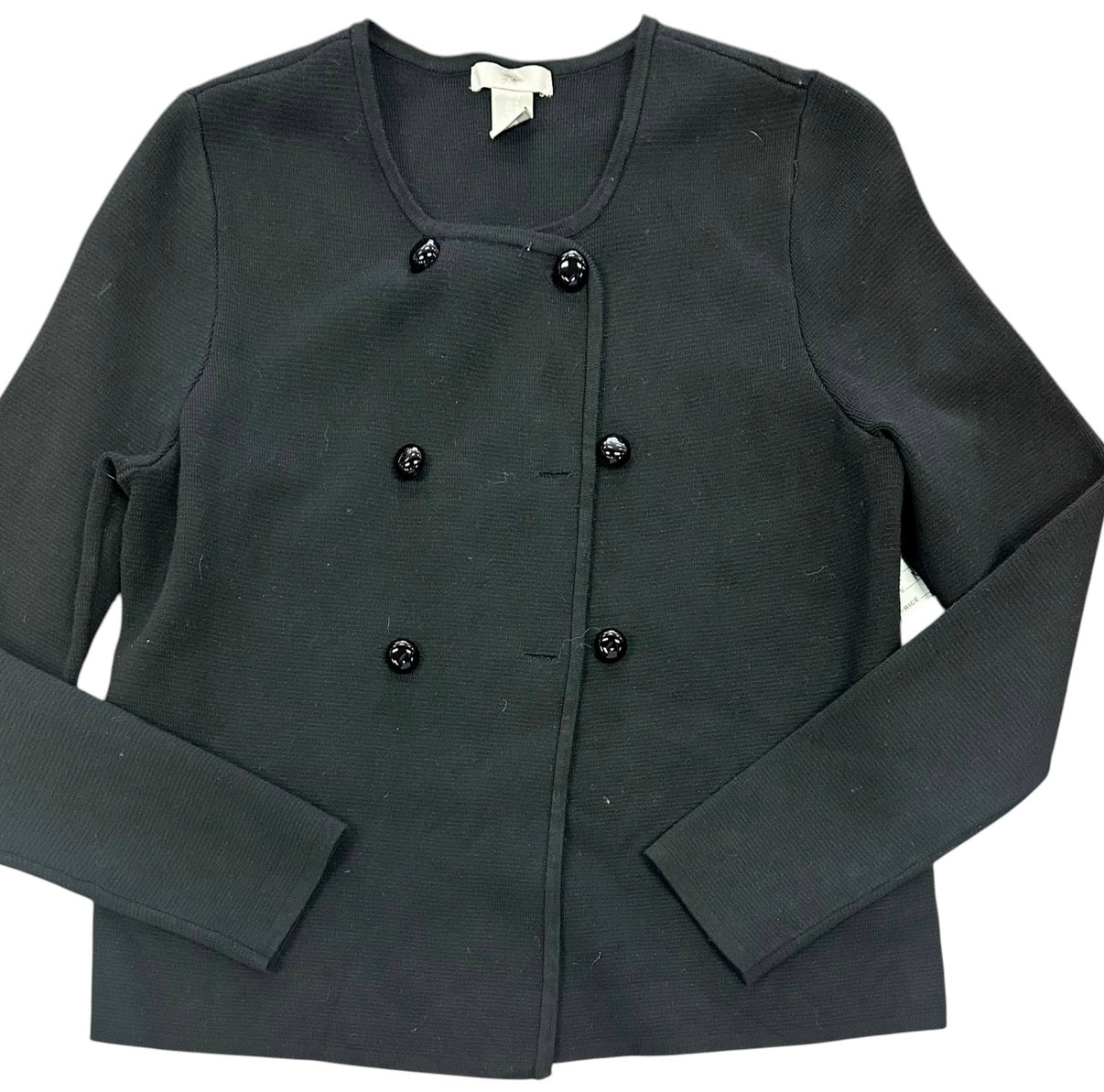 H&M BLACK KNIT JACKET 100 MEDIUM