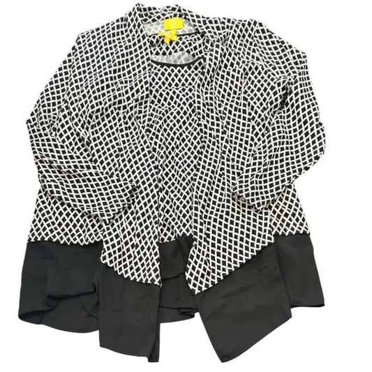 LIZ LANGE BLK WHITE CARDIGAN SET 125 XL
